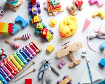 toys with flat background