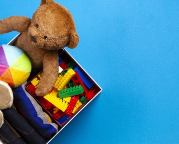 kids toys blue background