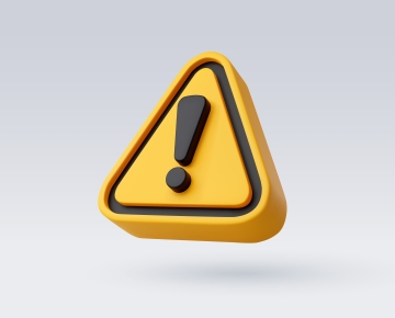 yellow caution sign with black exclamation point