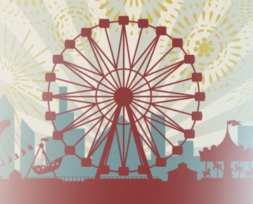 Ferris wheel at a carnival. 